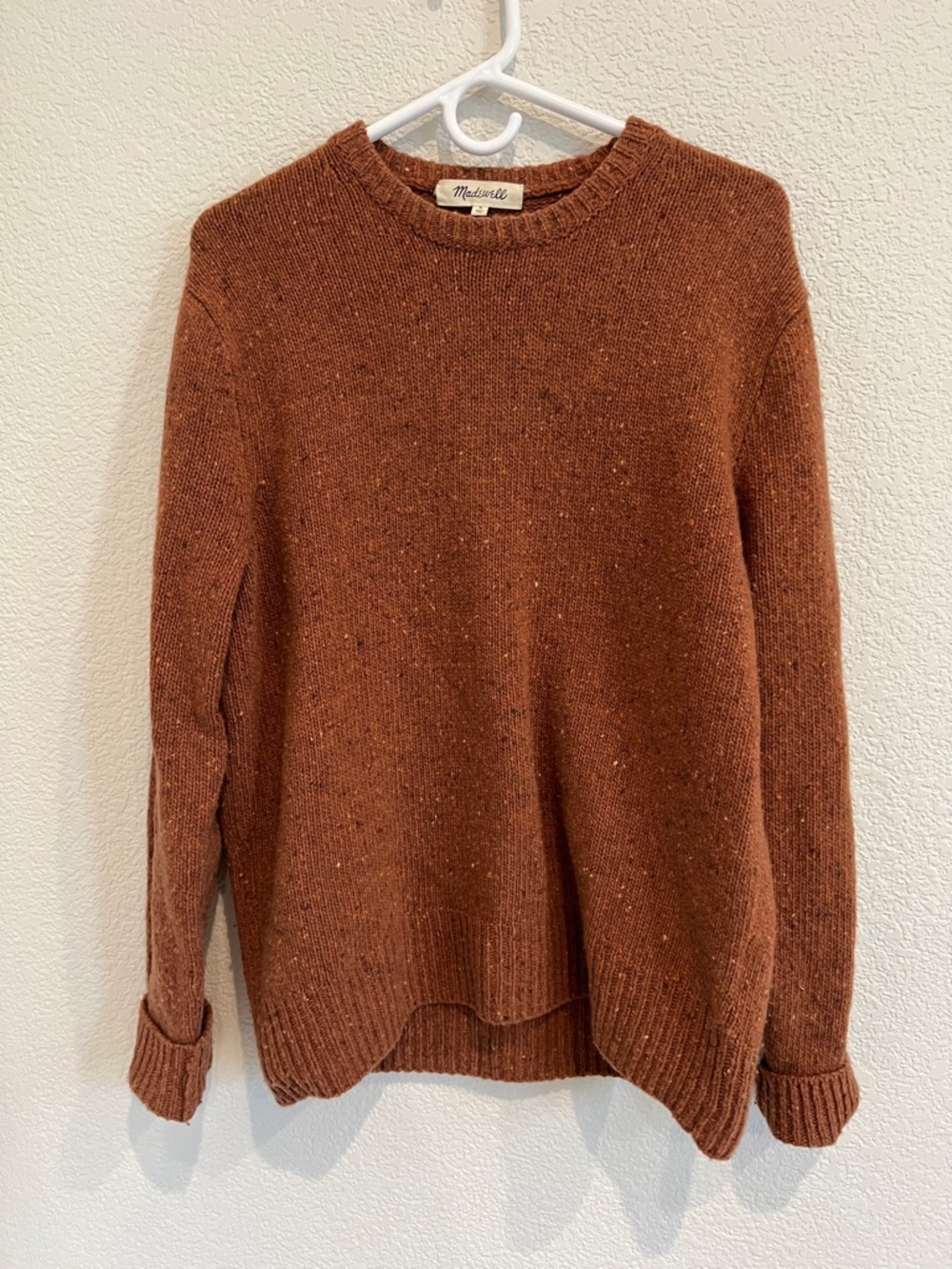 Madewell medium merino wool blend sweater, burnt orange